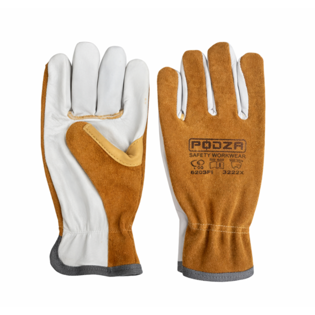 Gants cuir fleur renforcées  PODZA Chameaux